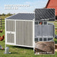 Wooden chicken coop with weatherproof roof and solid pine wood paneling