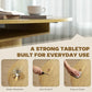 Natural wood tabletop with water-resistant, anti-scratch, easy-to-clean surface finish