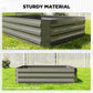 Dark gray steel raised garden bed frame with green PE greenhouse cover panels