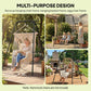 Black multi-purpose hanging stand frame shown holding a hammock chair outdoors