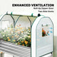 Raised garden bed greenhouse cover with roll-up zip door and side vent windows
