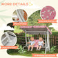 Qaba kids porch swing bench with white metal frame and pink unicorn seat cushion