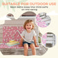 Qaba kids porch swing bench with pink unicorn seat and child in safety belt