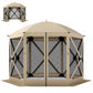 Beige pop-up gazebo screen tent with four mesh side panels and zippered front