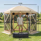 Beige 10x11 ft pop-up gazebo screen tent with included carry/storage bag