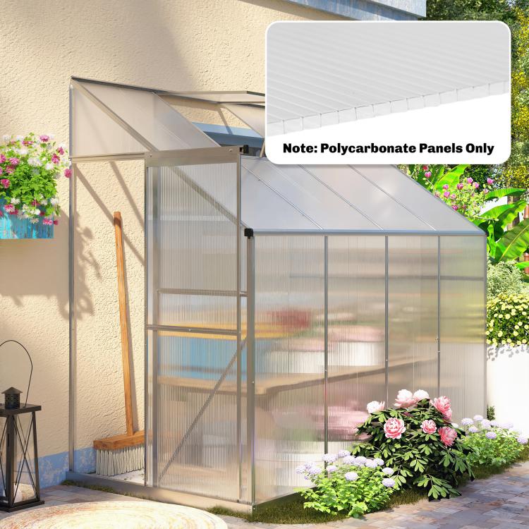 Clear twin-wall polycarbonate greenhouse wall and roof panels