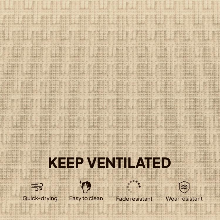 Khaki mesh fabric panel with textured pattern for ventilated chair backrest