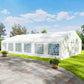 Large outdoor carport canopy tent with removable sidewalls and windows, white