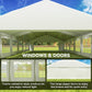 Outdoor carport canopy tent interior with window panels along both sides