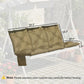 Beige bench swing cushion with tufted backrest and seat, side ties