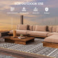 Outdoor rug carpet for patio use with black-and-white geometric pattern