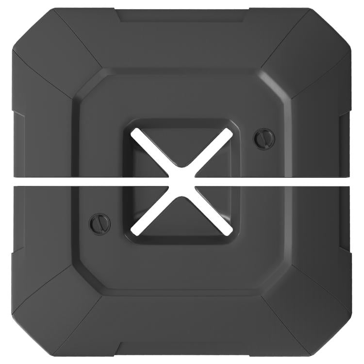 2-piece cantilever umbrella base weight set, black with top crossbar X detail
