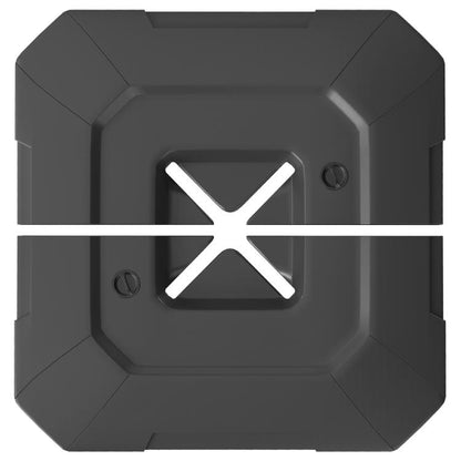 2-piece cantilever umbrella base weight set, black with top crossbar X detail