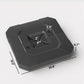 2-piece cantilever umbrella base weight set, black with size measurements shown