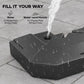 2-piece cantilever umbrella base weight set, black with fill opening and water droplets