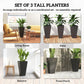 Set of 3 tall planters with dark speckled finish for indoor and outdoor use