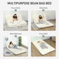 Cream white multipurpose bean bag bed for floor sofa and wall sofa use