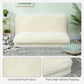 Cream white plush floor sofa bed with ultra-soft fabric and thick high-density padding
