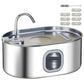 Stainless steel water fountain base with arched faucet and dark front control window