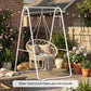 White heavy-duty A-frame hammock chair stand with two top hooks, solid steel.
