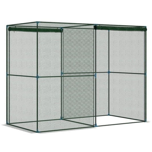 Walk-in Crop Cage, Plant Protectors from Animals with Roll Up Zippered Door, 7.9 feet x 3.9 feet x 6.1 feet, Green