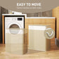 Double laundry hamper with lid, rope handles on both sides, natural woven basket