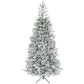 Artificial frosted Christmas tree on metal stand, dense branches
