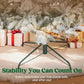 Artificial Christmas tree base with green metal tripod stand and frosted branches
