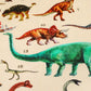 Khaki play mat with colorful dinosaur illustrations, crawling mat for toddlers