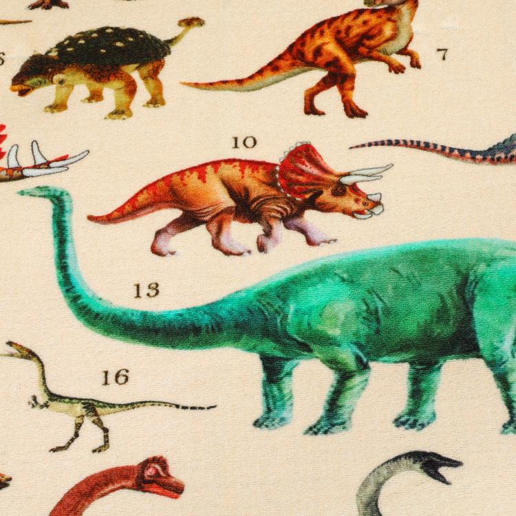 Khaki play mat with colorful dinosaur illustrations, crawling mat for toddlers