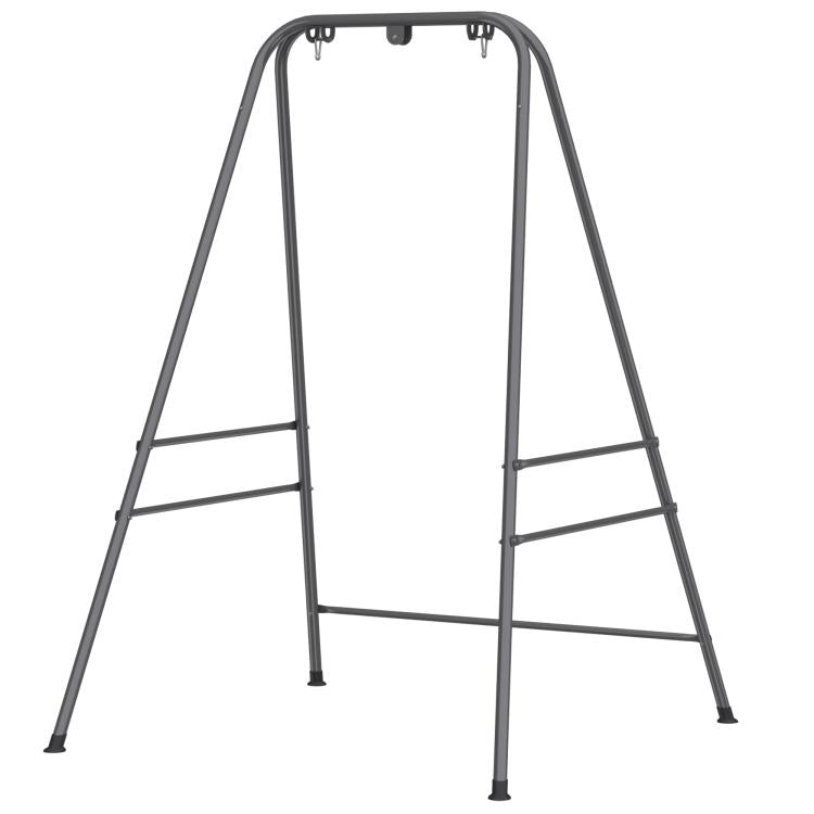 Gray A-frame hammock chair stand with two side bars for stability