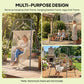 Gray hammock chair stand with top hanging rings and A-frame support