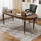 Light mixed-brown area rug with distressed traditional pattern, rectangular