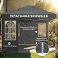 Dark gray pop-up canopy tent with detachable sidewalls, zipper doors, and transparent windows