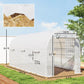 White tunnel greenhouse with zippered mesh doors and arched PE cover
