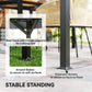Gazebo frame with steel supports, ground stakes, and expansion screws for stability