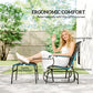 Black ergonomic outdoor glider chair with contoured seat and ottoman