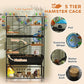 5-tier hamster cage features ramp, platform, tube system, and exercise wheel