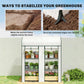 Mini greenhouse with bottom edge stability for soil, 3-tier wire shelves and roll-up doors