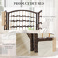 Woven pattern and elevated base of brown 8-panel folding privacy screen