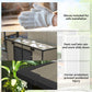 Plastic outdoor storage shed with pent roof and corner protectors