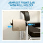 Shower wheelchair armrest front bar with roll holder for paper roll