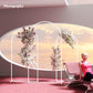 White metal backdrop arch stand set with three curved frames