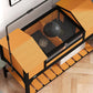 Tortoise enclosure with open lid, black mesh top and hanging lamp holder
