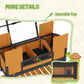 Yellow tortoise enclosure with openable top and acrylic side window, showing interior doors