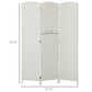 White 3-panel folding privacy screen, size measurements shown