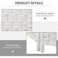 White 3-panel room divider showing woven texture and elevated base
