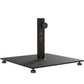 Bronze square umbrella base with center pole hole and four adjustable feet