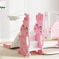 Pink rabbit-themed toddler slide and swing playset with climber, basketball hoop