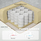 Padded chair cushion with medium-density foam rolls in a protective insert